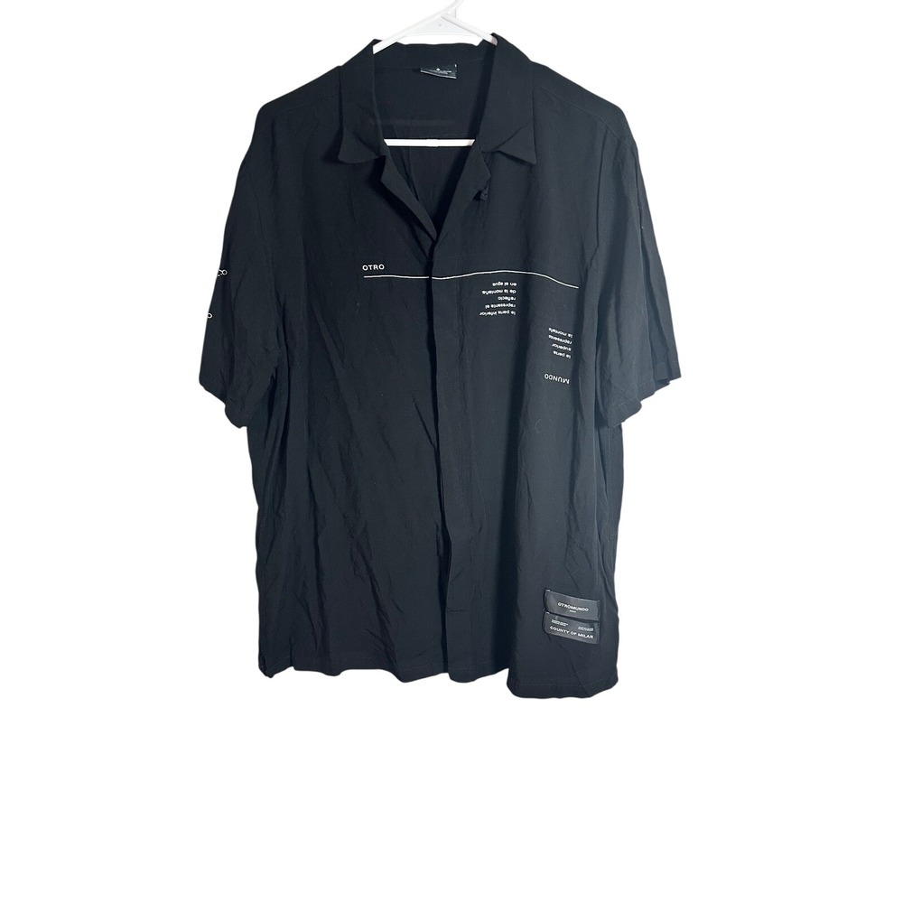Marcelo Burlon County of Milan Otromundo SS2020 Black Viscose Graphic Shirt M